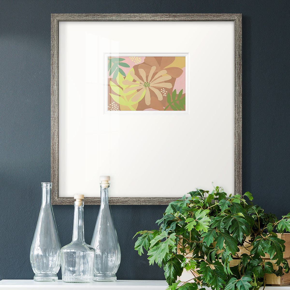 Neutral Blooms II Premium Framed Print Double Matboard