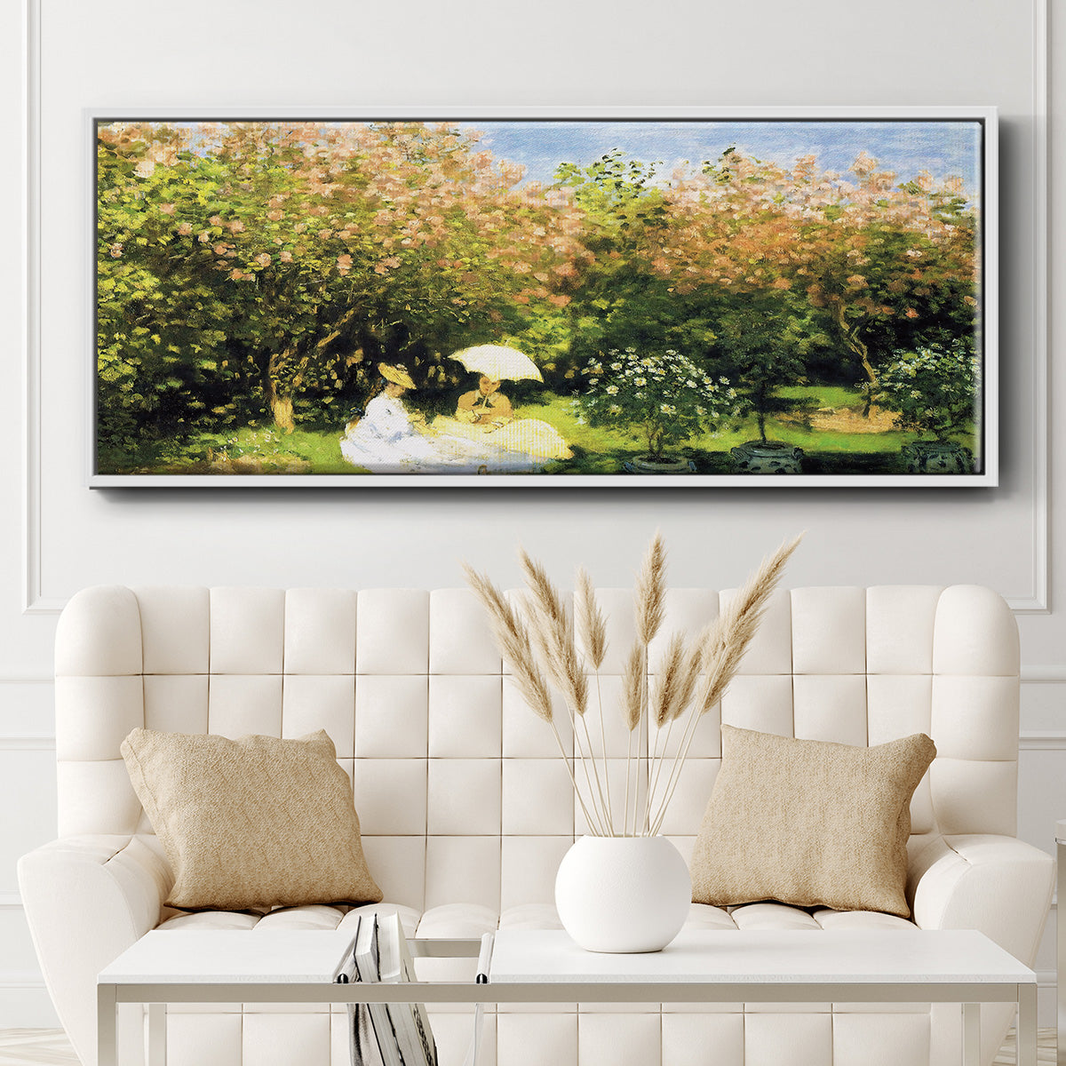 The Garden, 1872 - Floater Framed Canvas Print