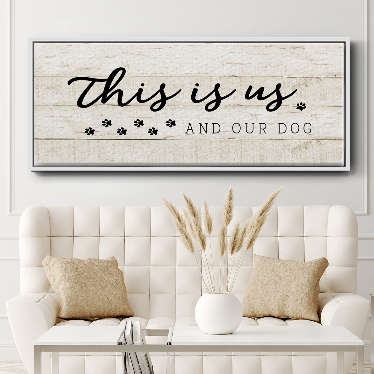 This is Us and the Dog - Floater Framed Canvas Print