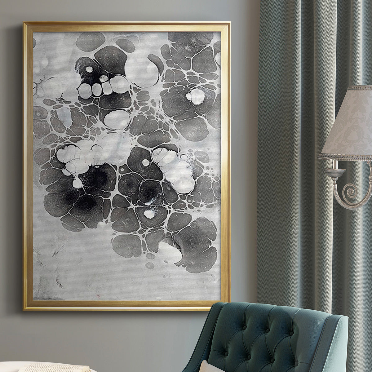 Marbling XIII - Modern Framed Canvas Print