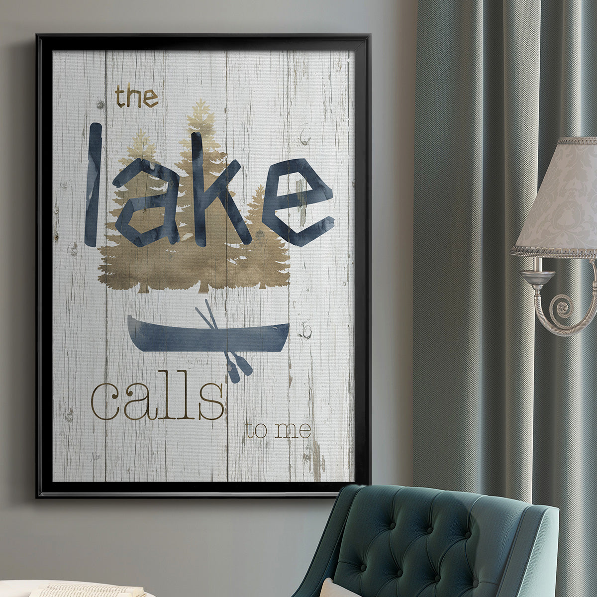Lake Calls Me - Modern Framed Canvas Print