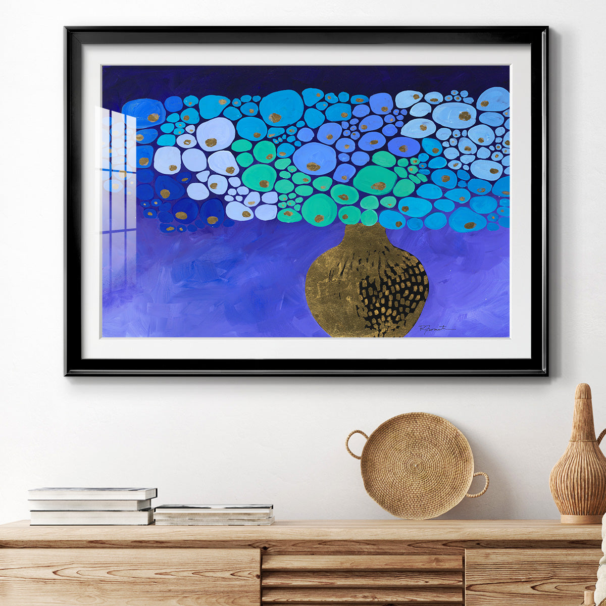 Blue Poppies II - Modern Framed Art Print