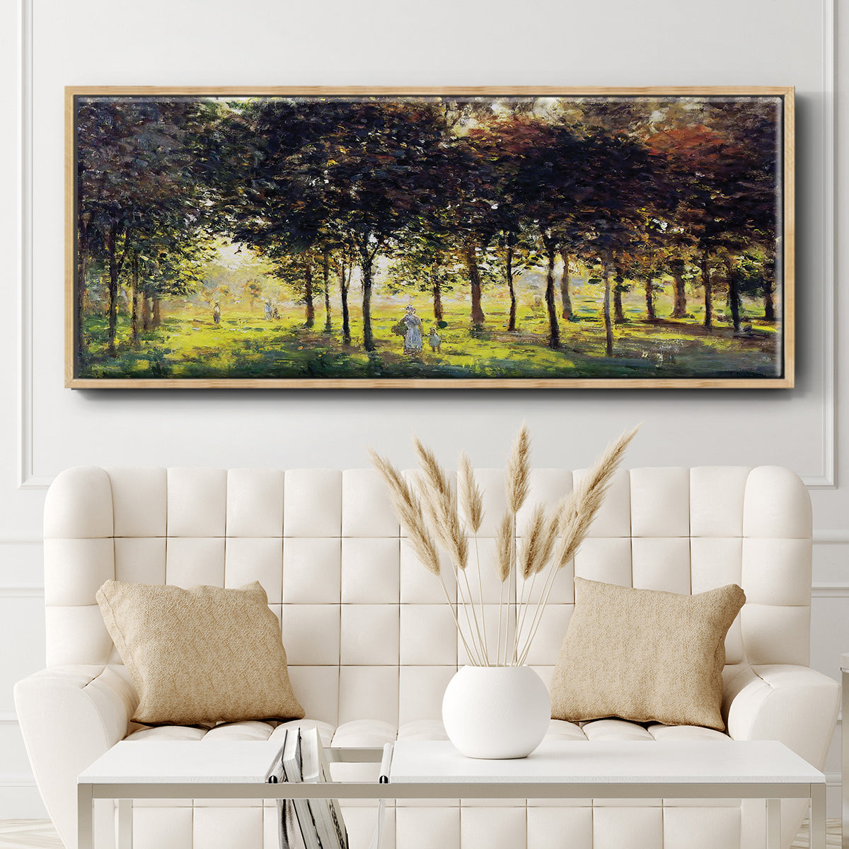 The Promenade at Argenteuil, Sunset, 1874 - Floater Framed Canvas Print