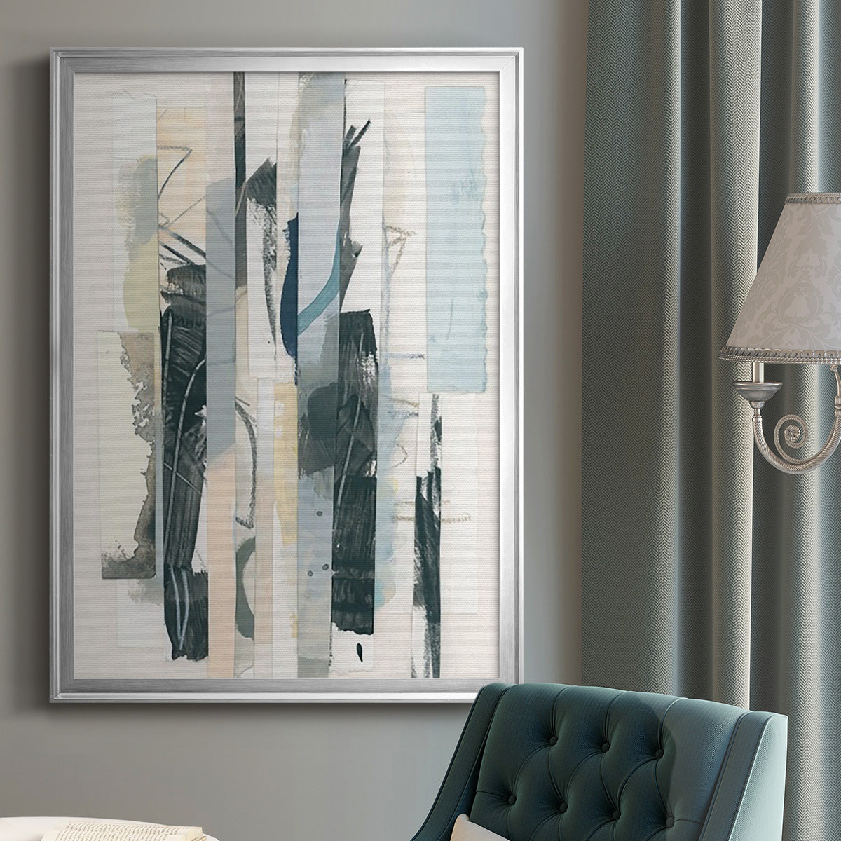 Paper Strata I - Modern Framed Canvas Print