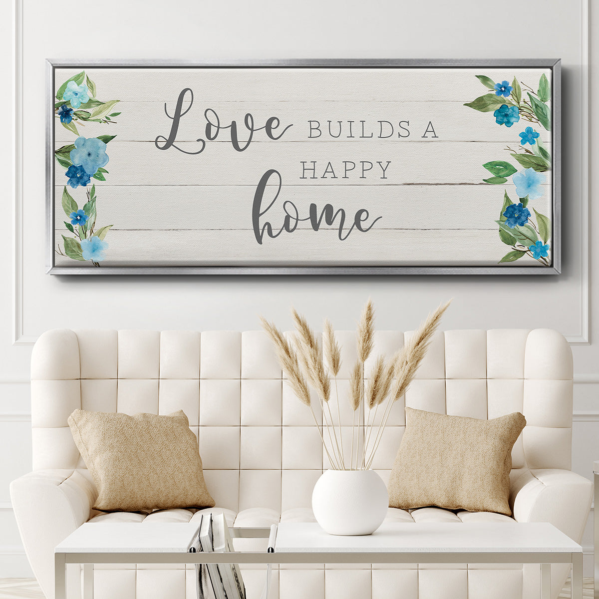 Love Builds - Floater Framed Canvas Print