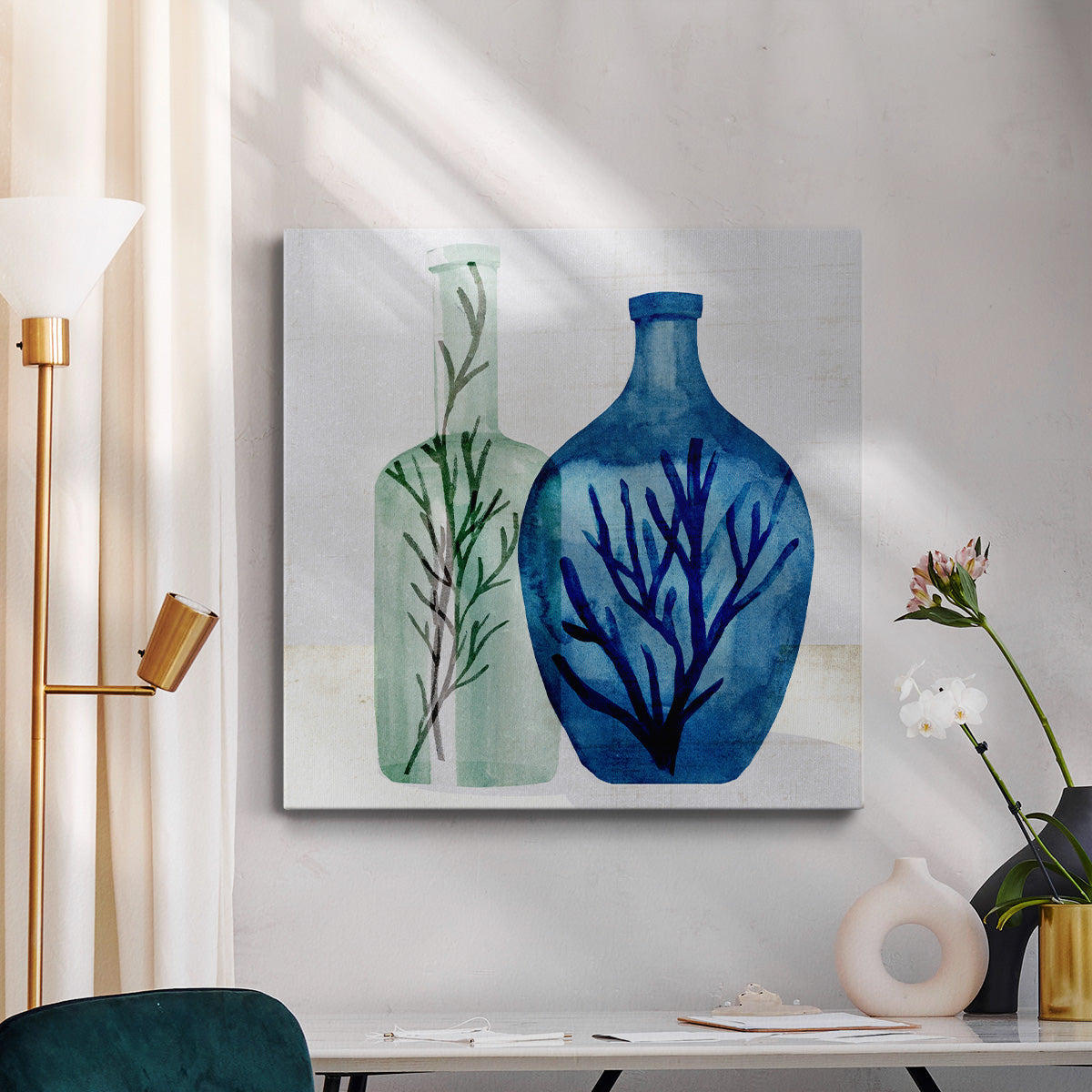 Sea Glass Vase I - Canvas Art Print