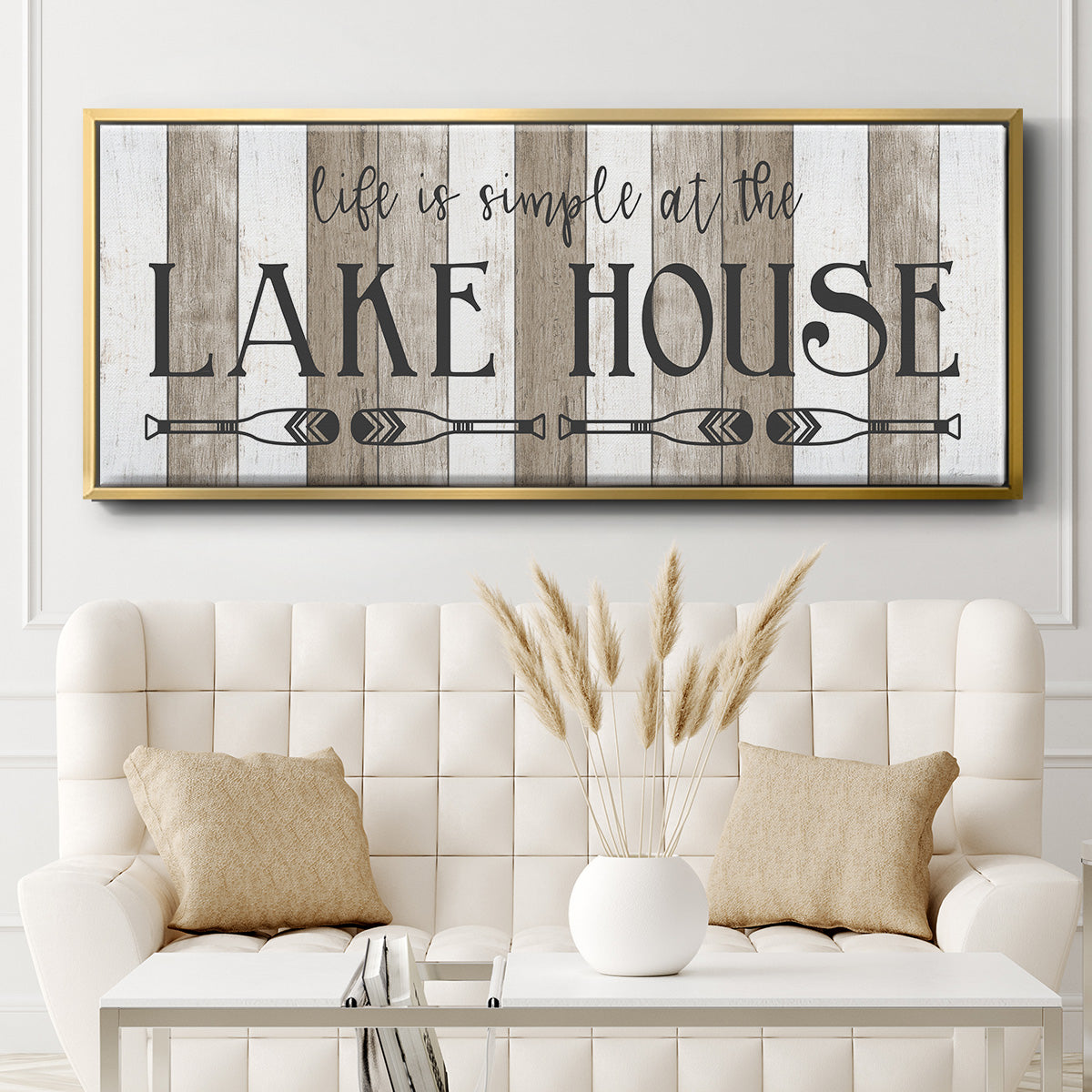 Simple at the Lake House - Floater Framed Canvas Print