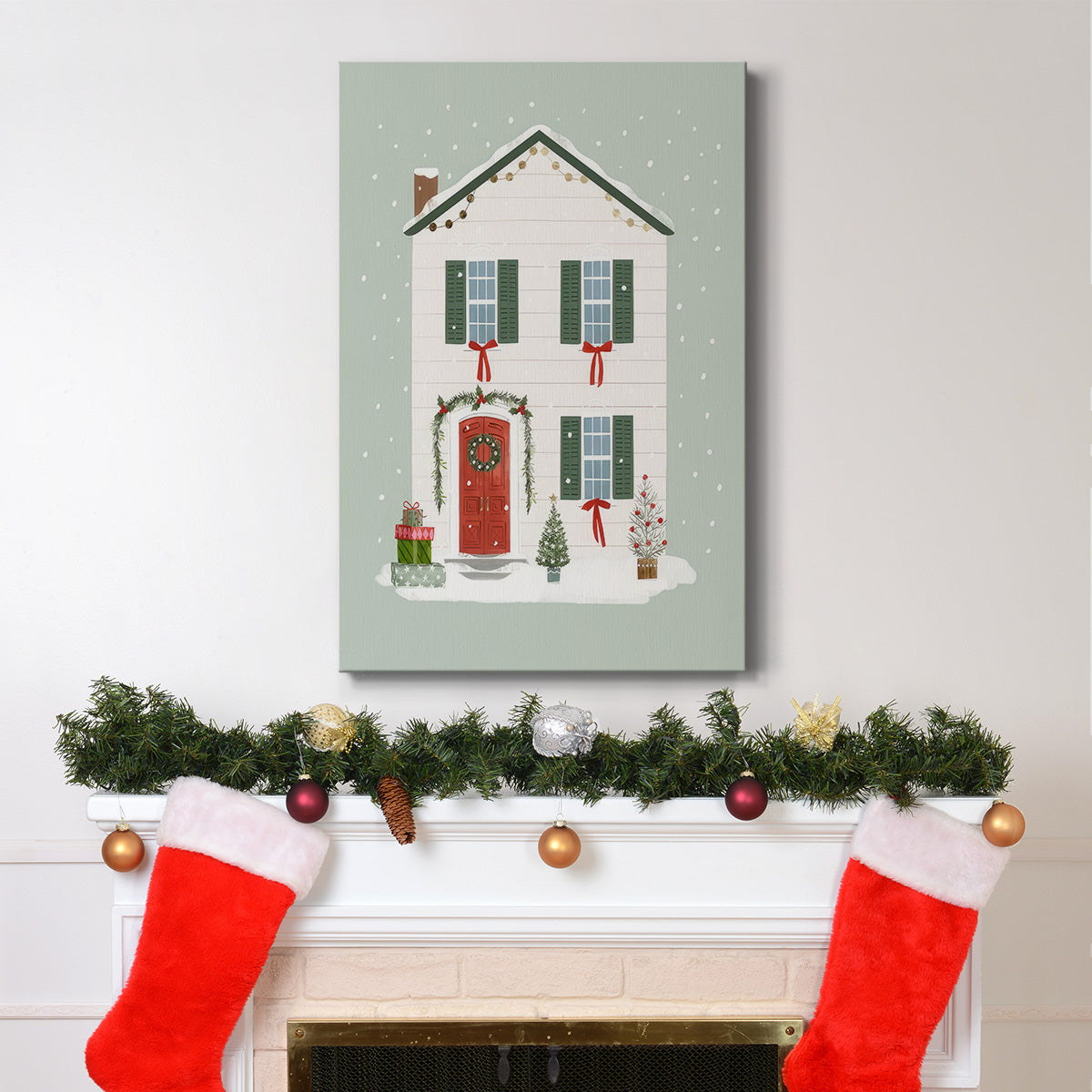 Festive Front Door III - Gallery Wrapped Canvas