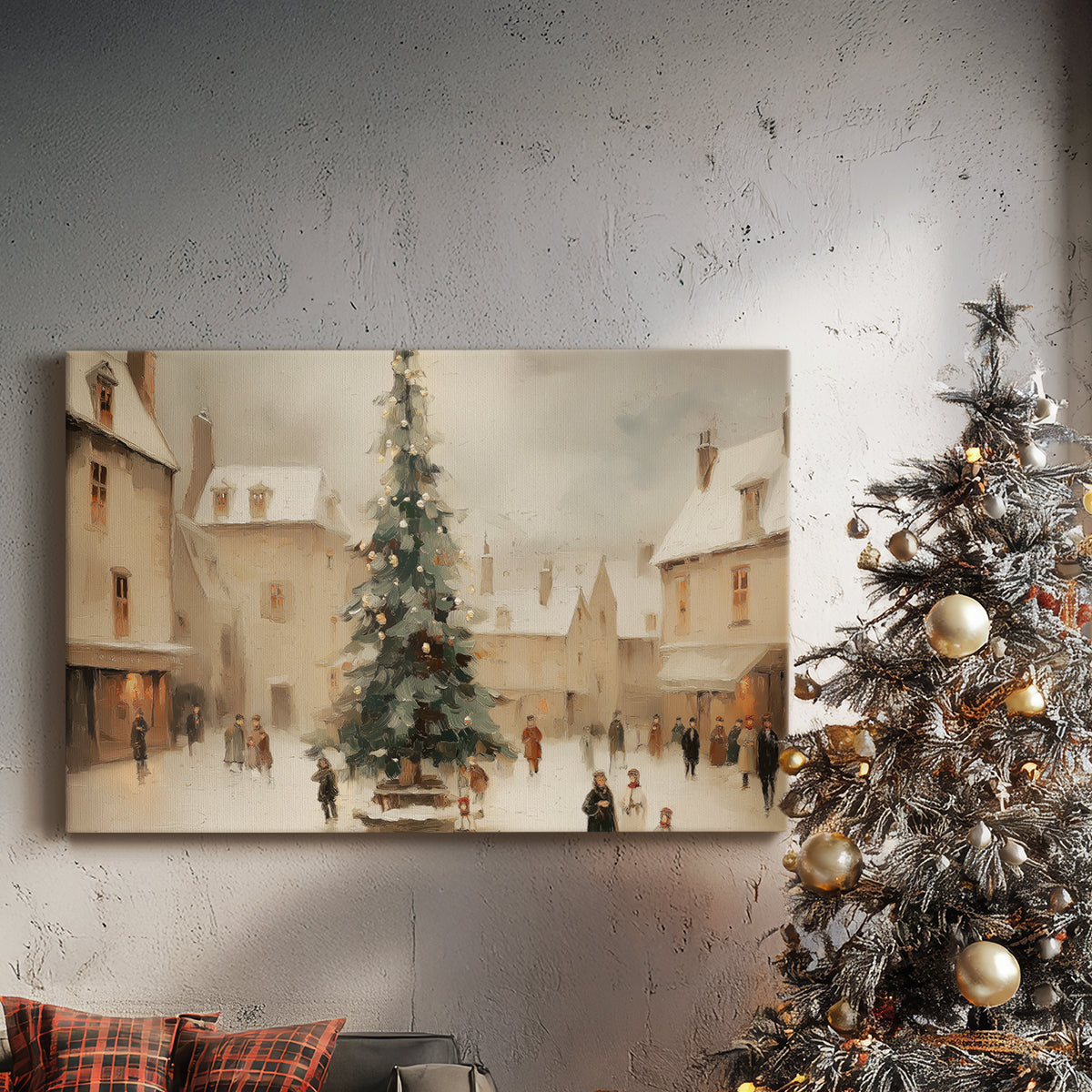 Tinsel-Gold Fir at Eve - Canvas Art Print