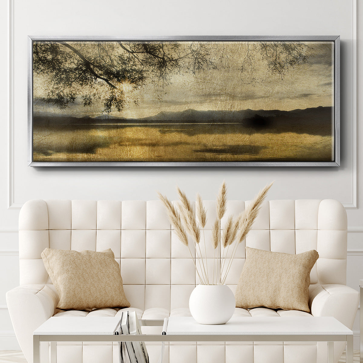 Golden Staffelsee Lake - Floater Framed Canvas Print