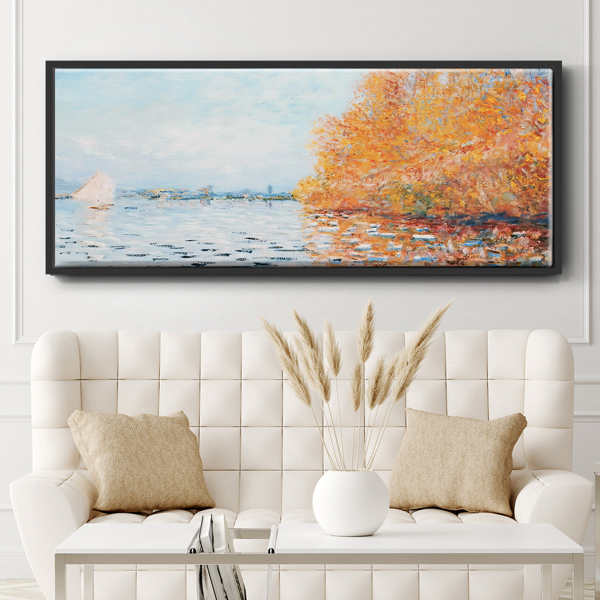 The Seine at Argentuil, 1874 - Floater Framed Canvas Print