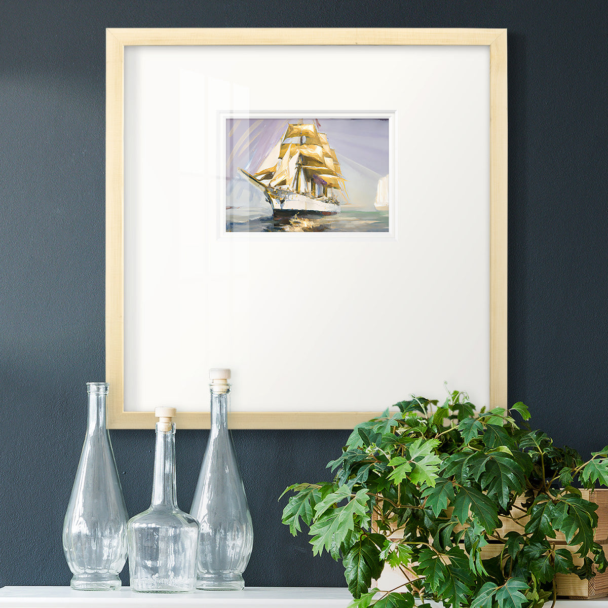 Golden Sail III Premium Framed Print Double Matboard