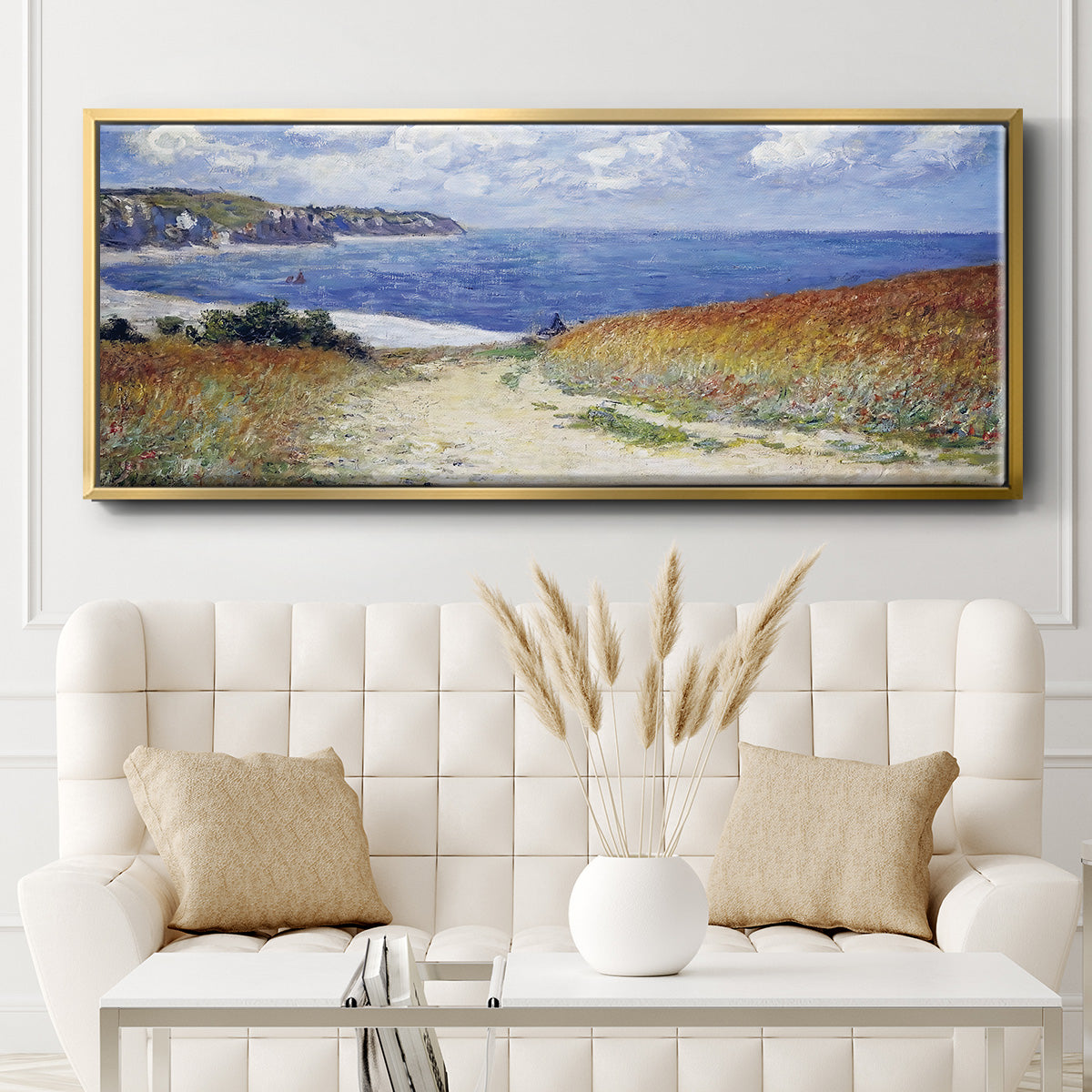 The Passage to the Sea Near Pourville, 1882 - Floater Framed Canvas Print