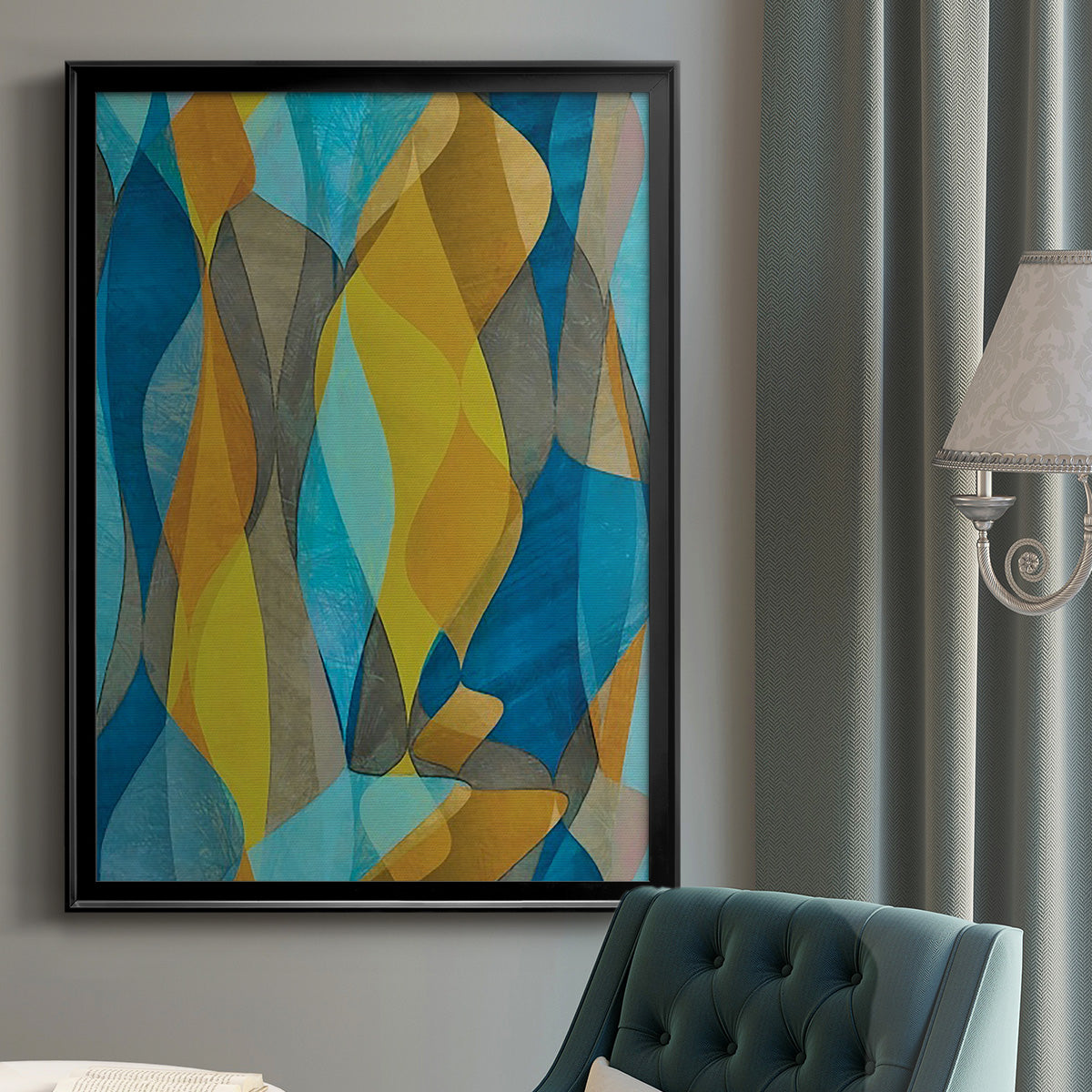 Colorful Cascade II - Modern Framed Canvas Print