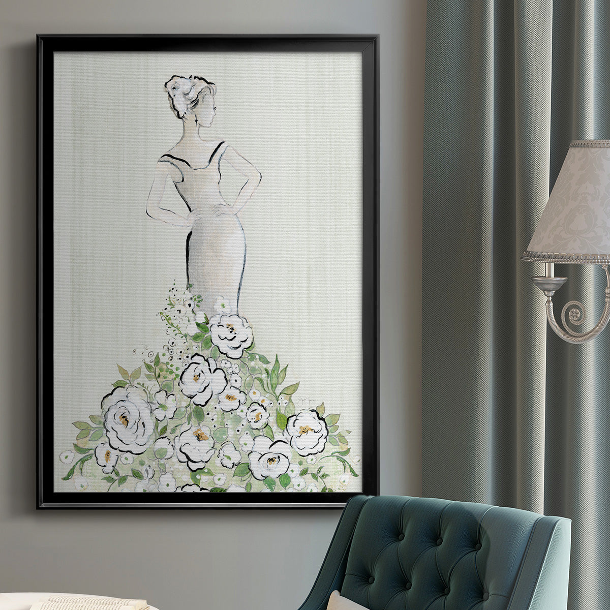 Fashion Floral Figurative - Modern Framed Canvas Print