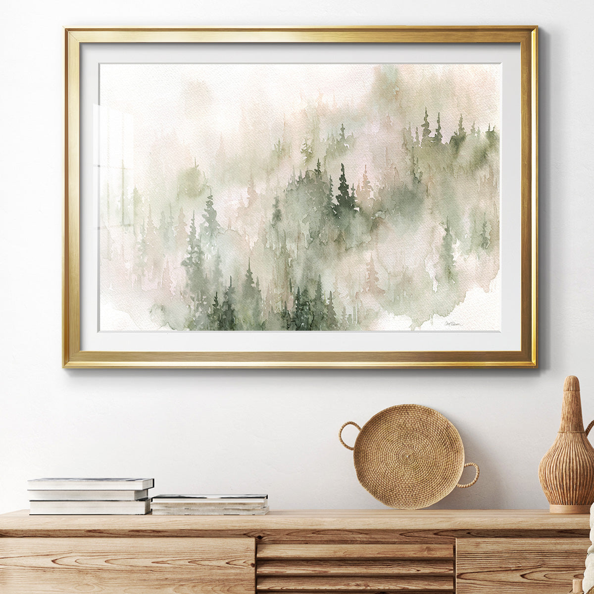 Misty Mountain Sides Premium Framed Print - Ready to Hang