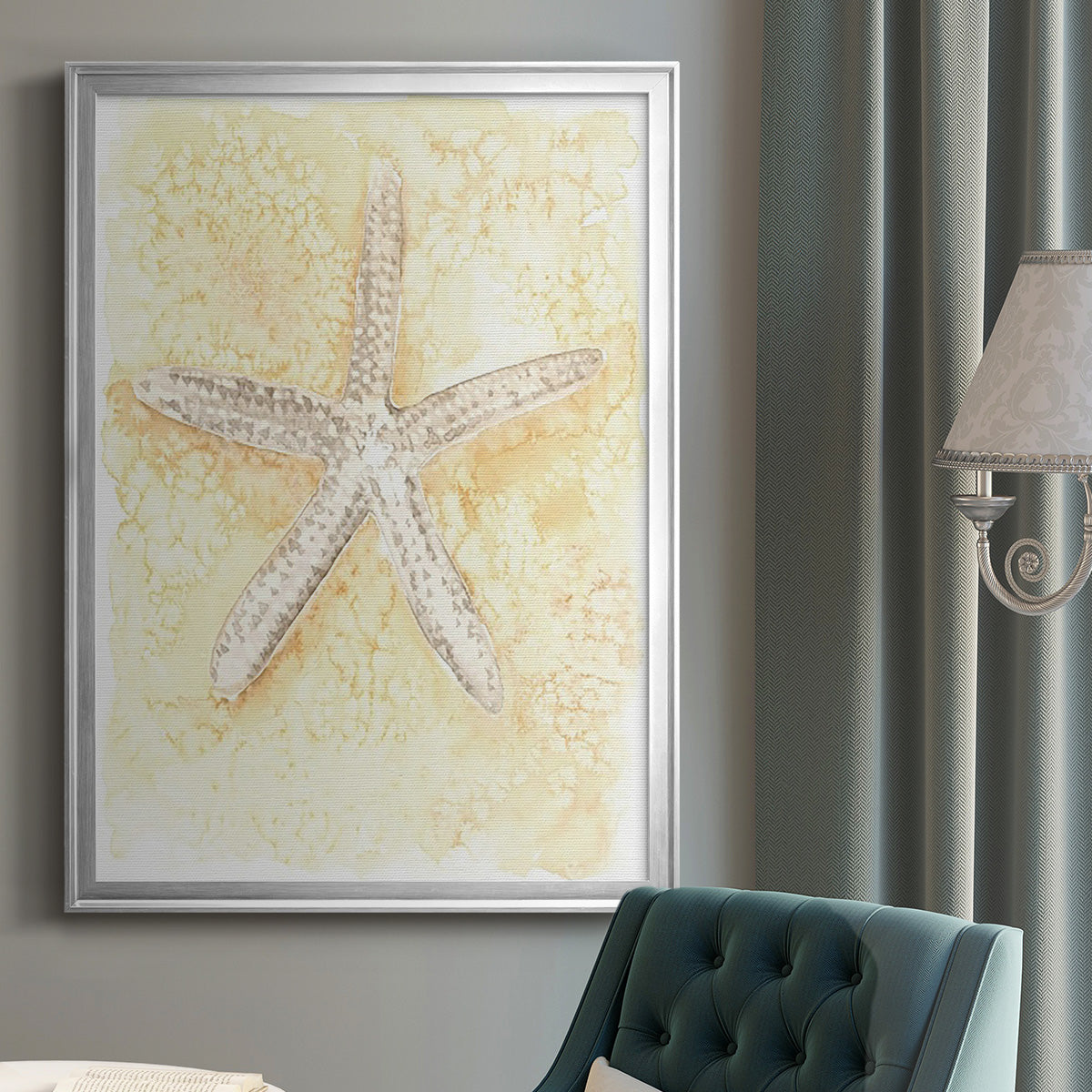 Salty Seashell I - Modern Framed Canvas Print