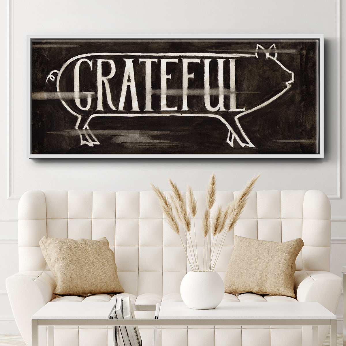 Grateful Pig - Floater Framed Canvas Print