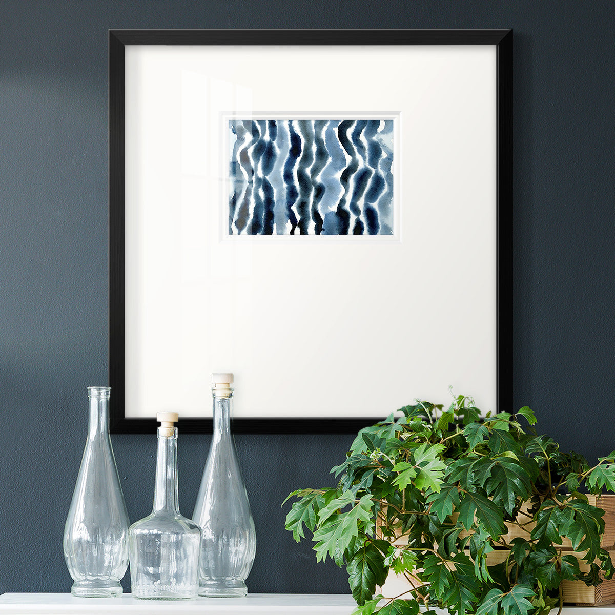 True Blue Wave I Premium Framed Print Double Matboard