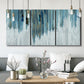 Three-panel canvas wall art featuring wide pastoral valley landscape, displayed in a modern living room above seating.