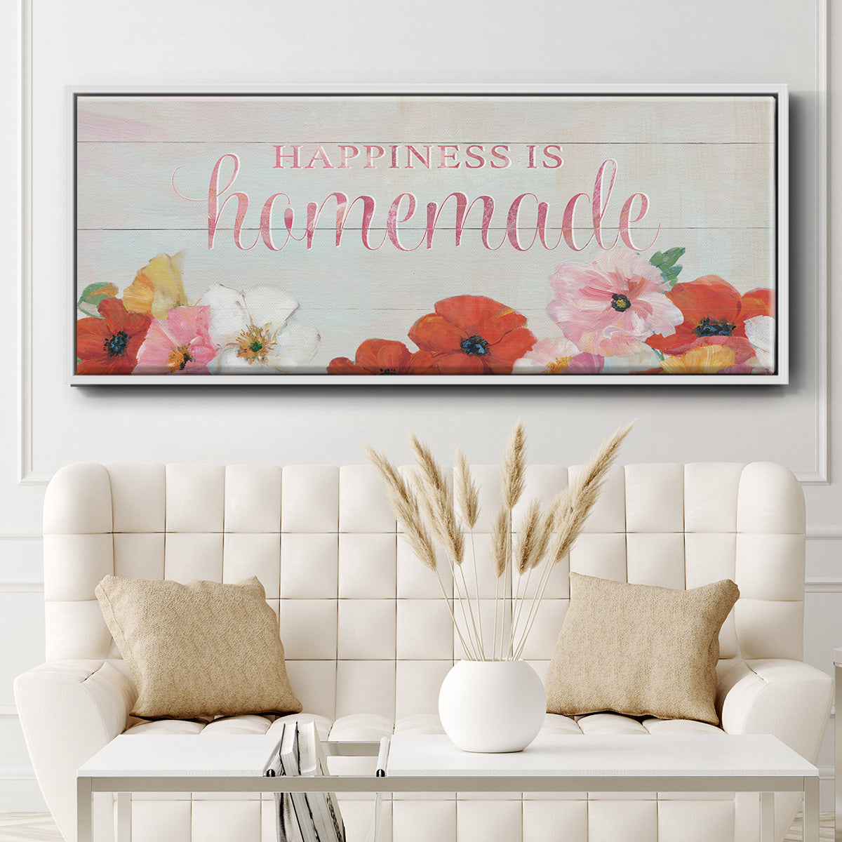 Happiness is Homemade - Floater Framed Canvas Print