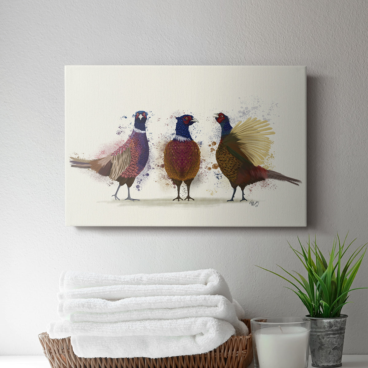 Pheasant Trio - Canvas Art Print