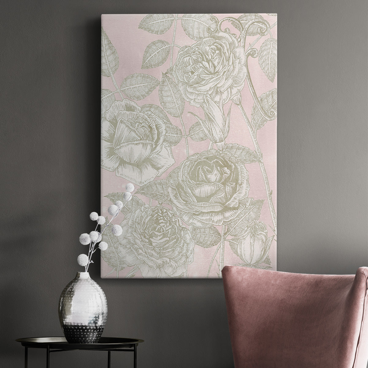 Blooming Roses II Premium Gallery Wrapped Canvas - Ready to Hang