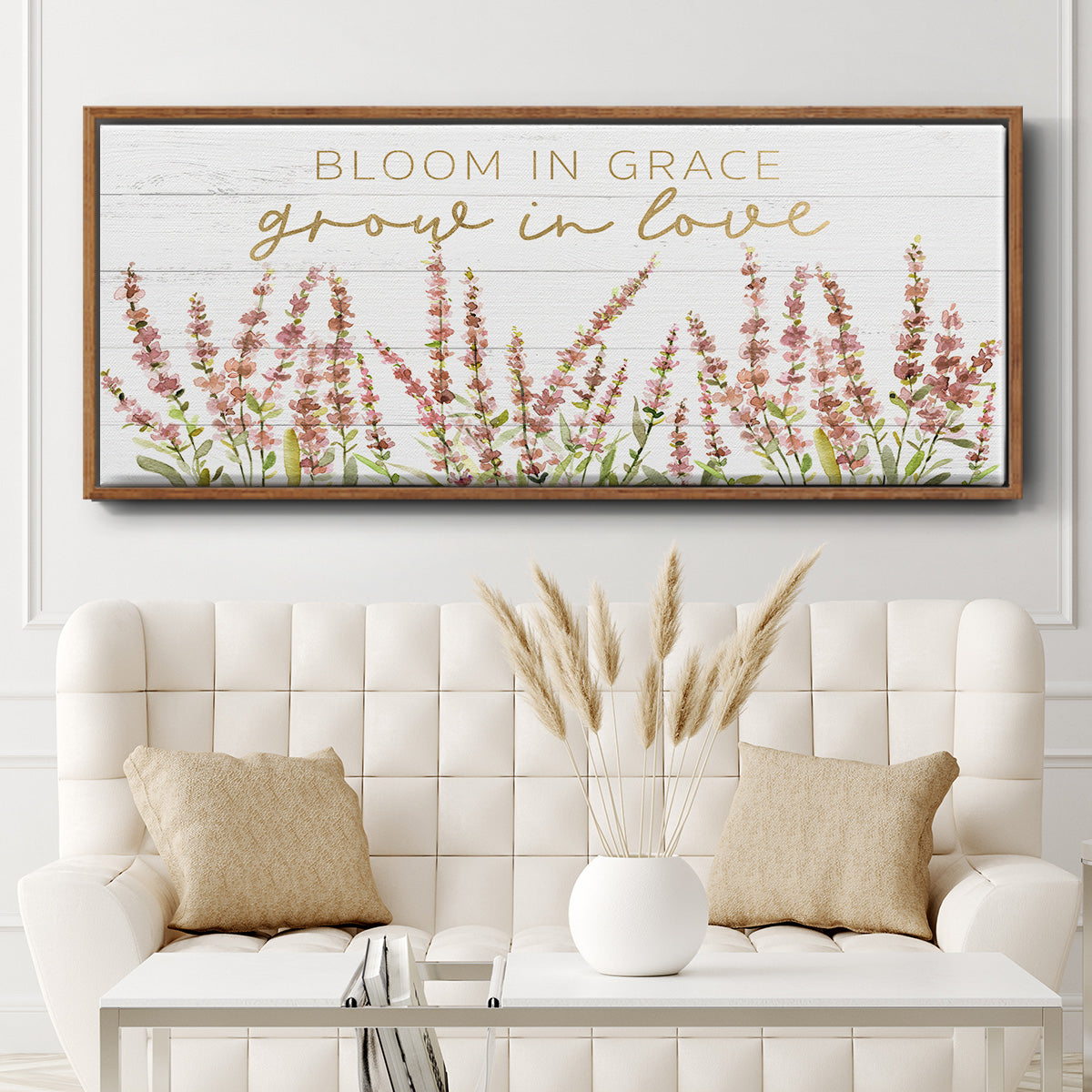 Grow in Love - Floater Framed Canvas Print