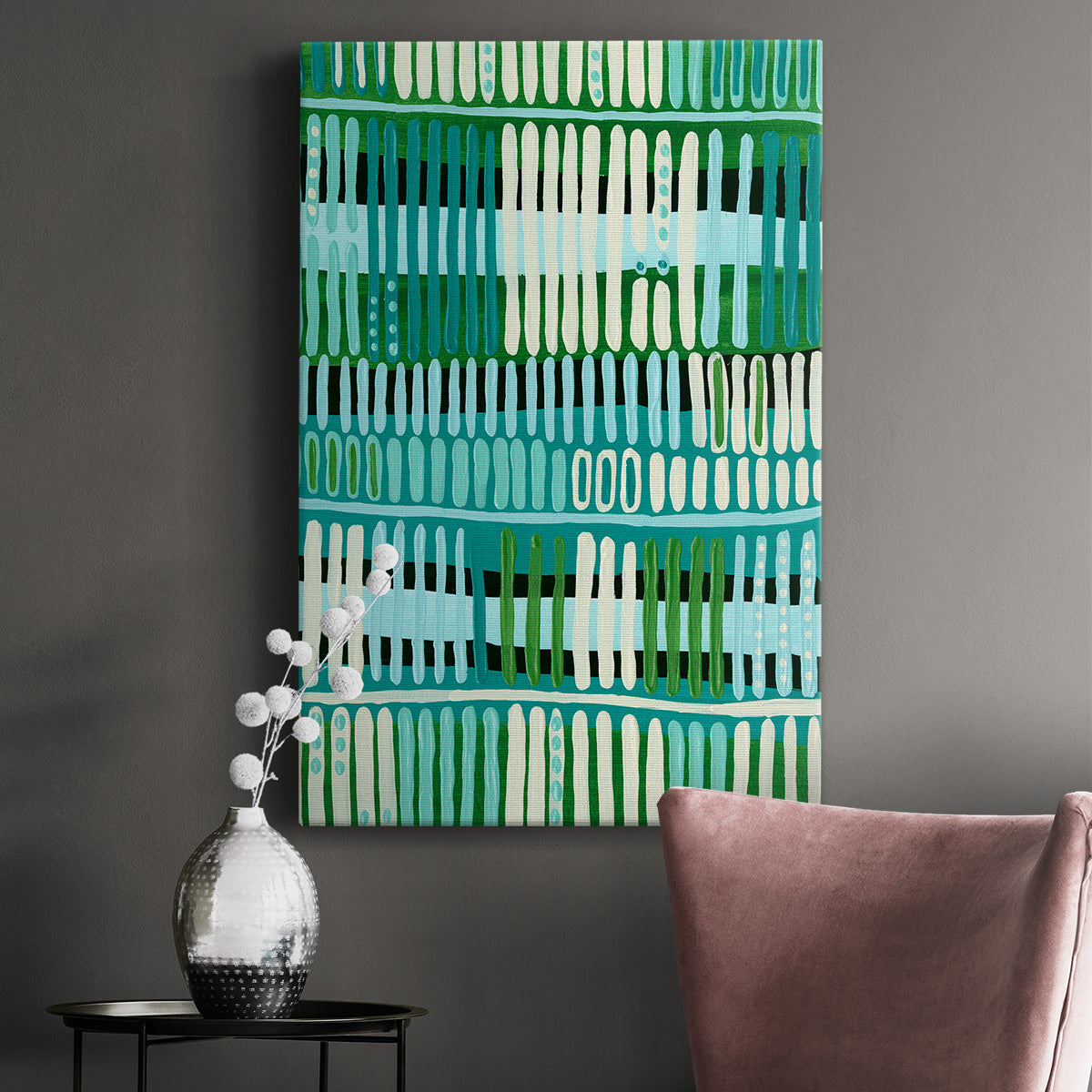 Teal Pattern I - Canvas Art Print