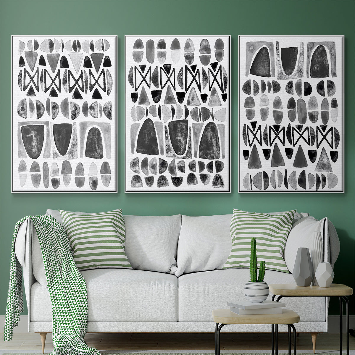 Grey Arches I - Floater Framed Canvas Set