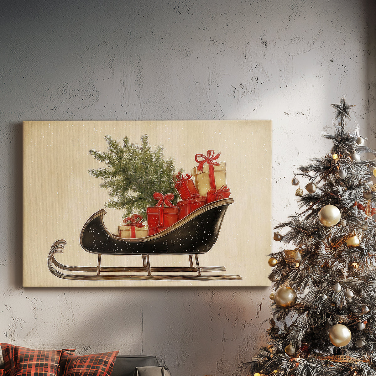 Eve of Golden Sleigh - Canvas Art Print