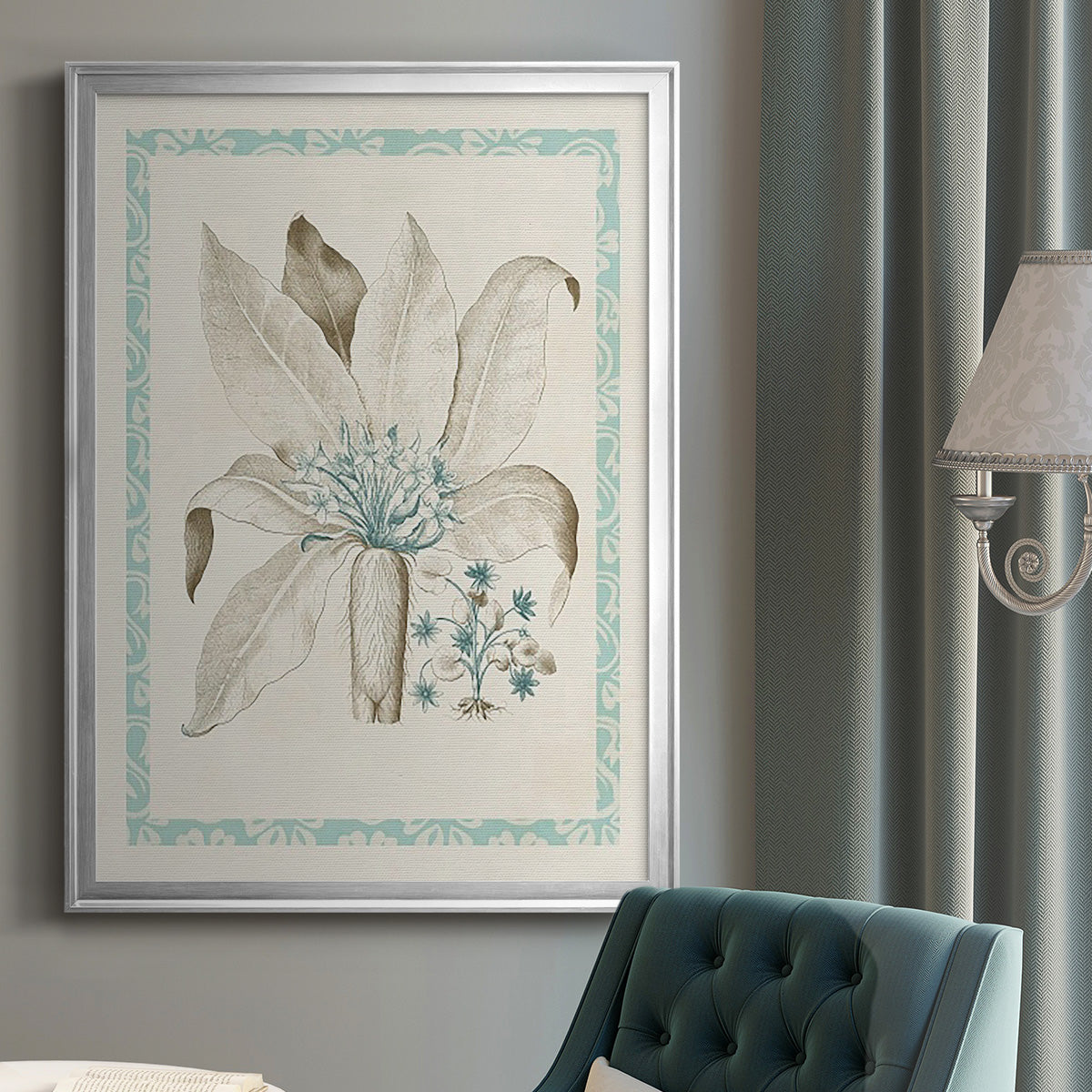 Willow Blue Besler V - Modern Framed Canvas Print