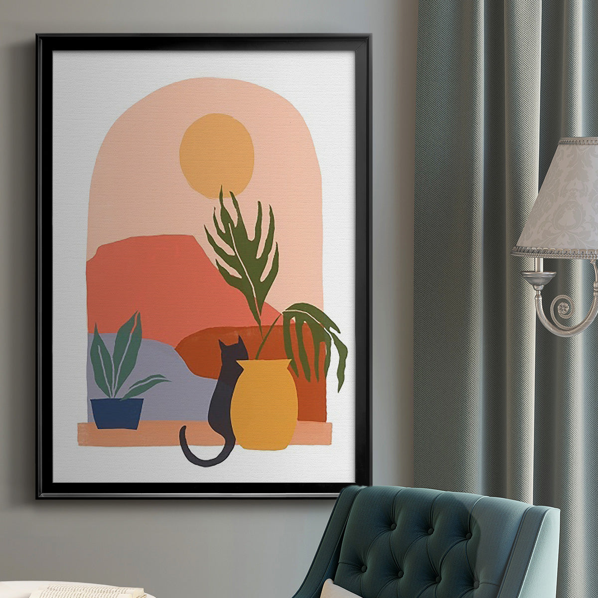 Paper Scene I - Modern Framed Canvas Print