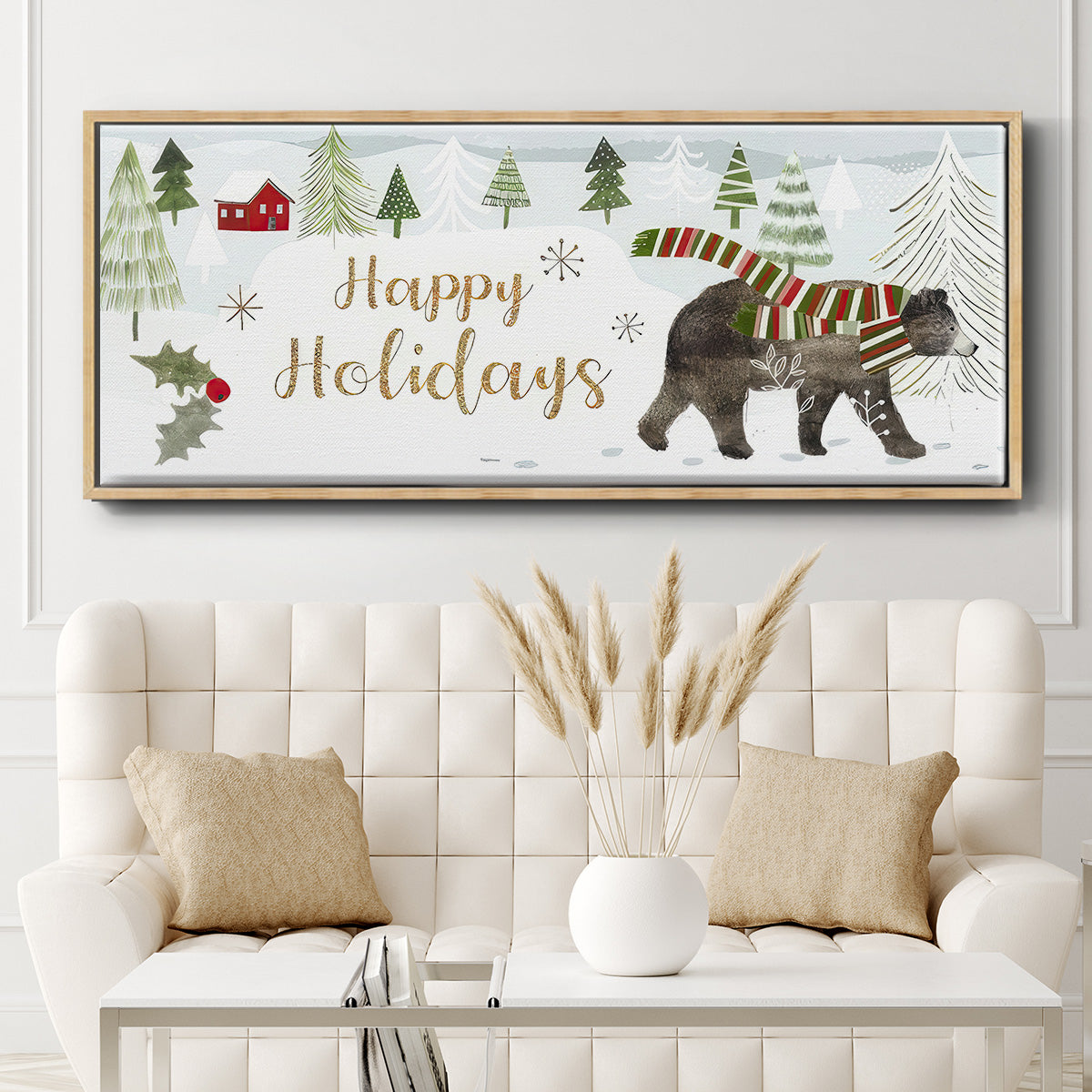 Woodland Christmas Collection D - Floater Framed Canvas Print