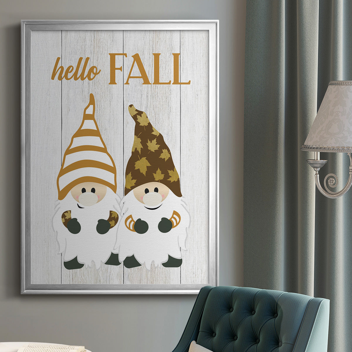 Harvest Gnomes - Modern Framed Canvas Print