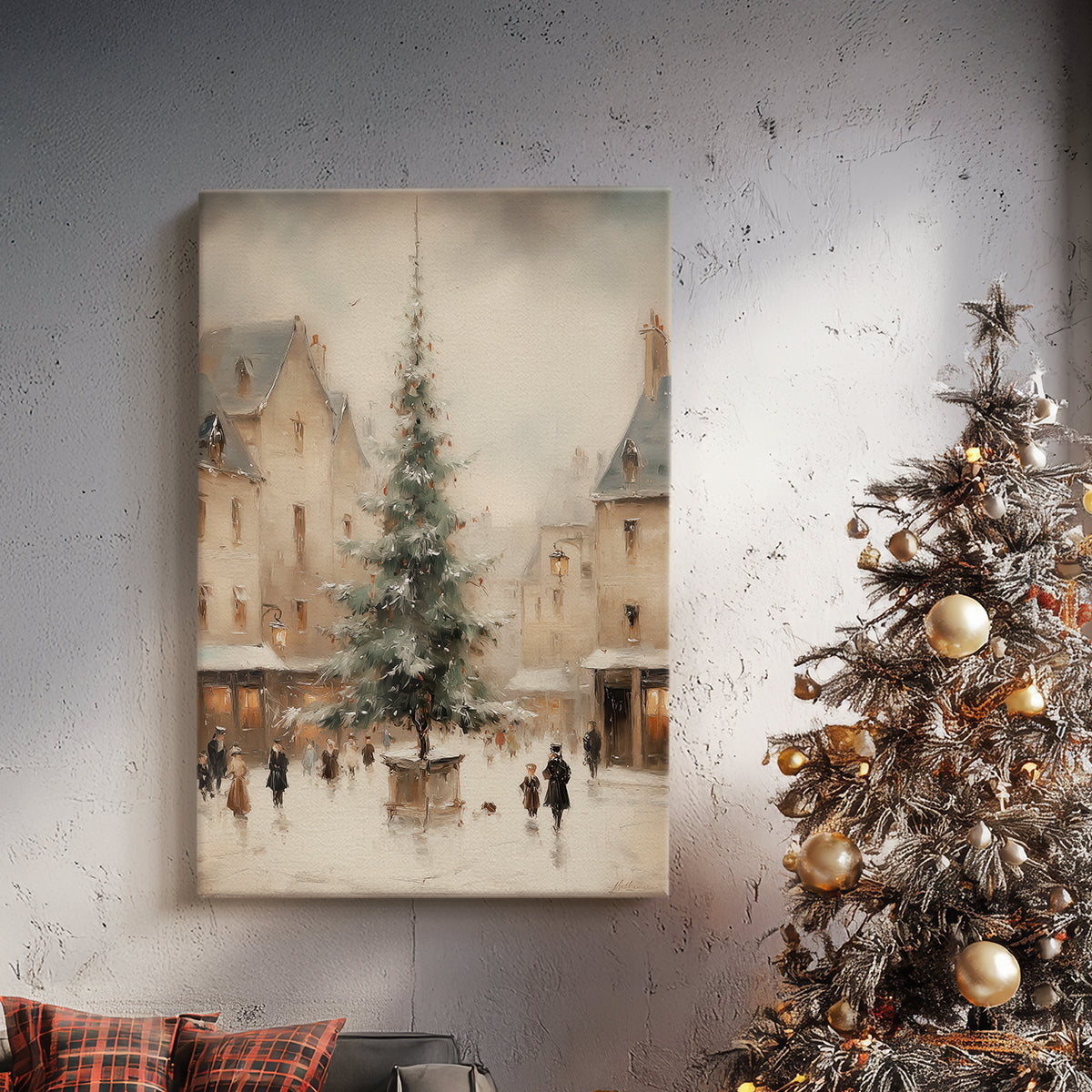 Tinsel-Gold Candle at Dawn - Canvas Art Print