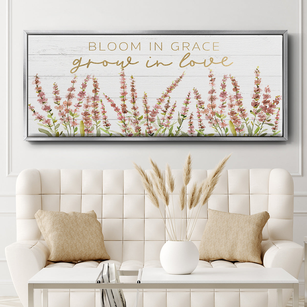 Grow in Love - Floater Framed Canvas Print