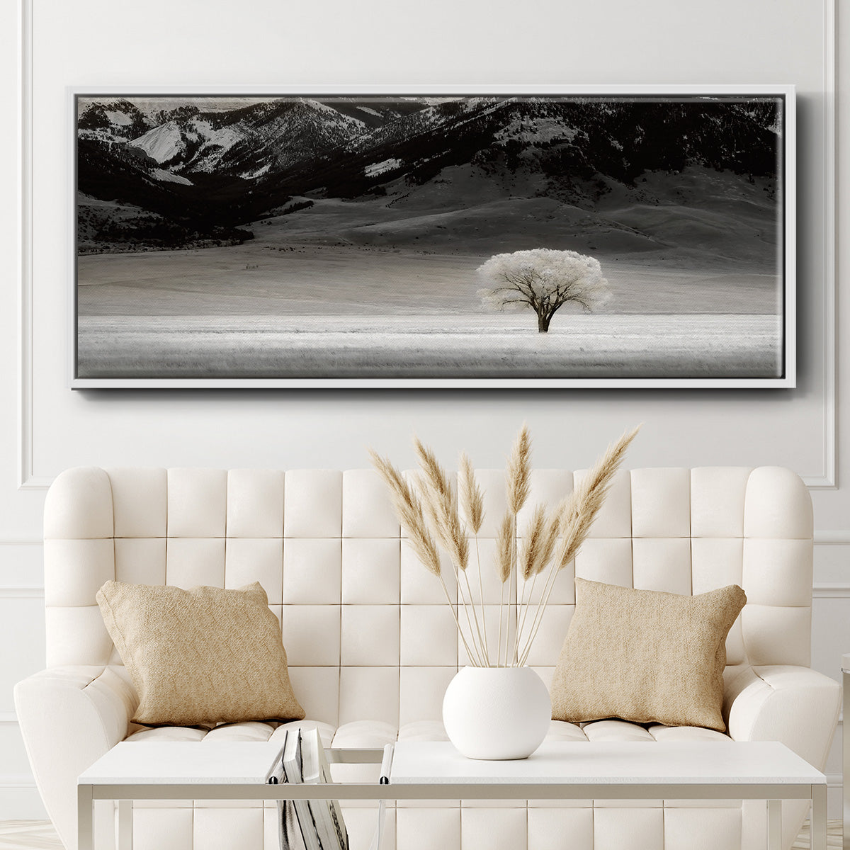 Solitary Tree - Floater Framed Canvas Print