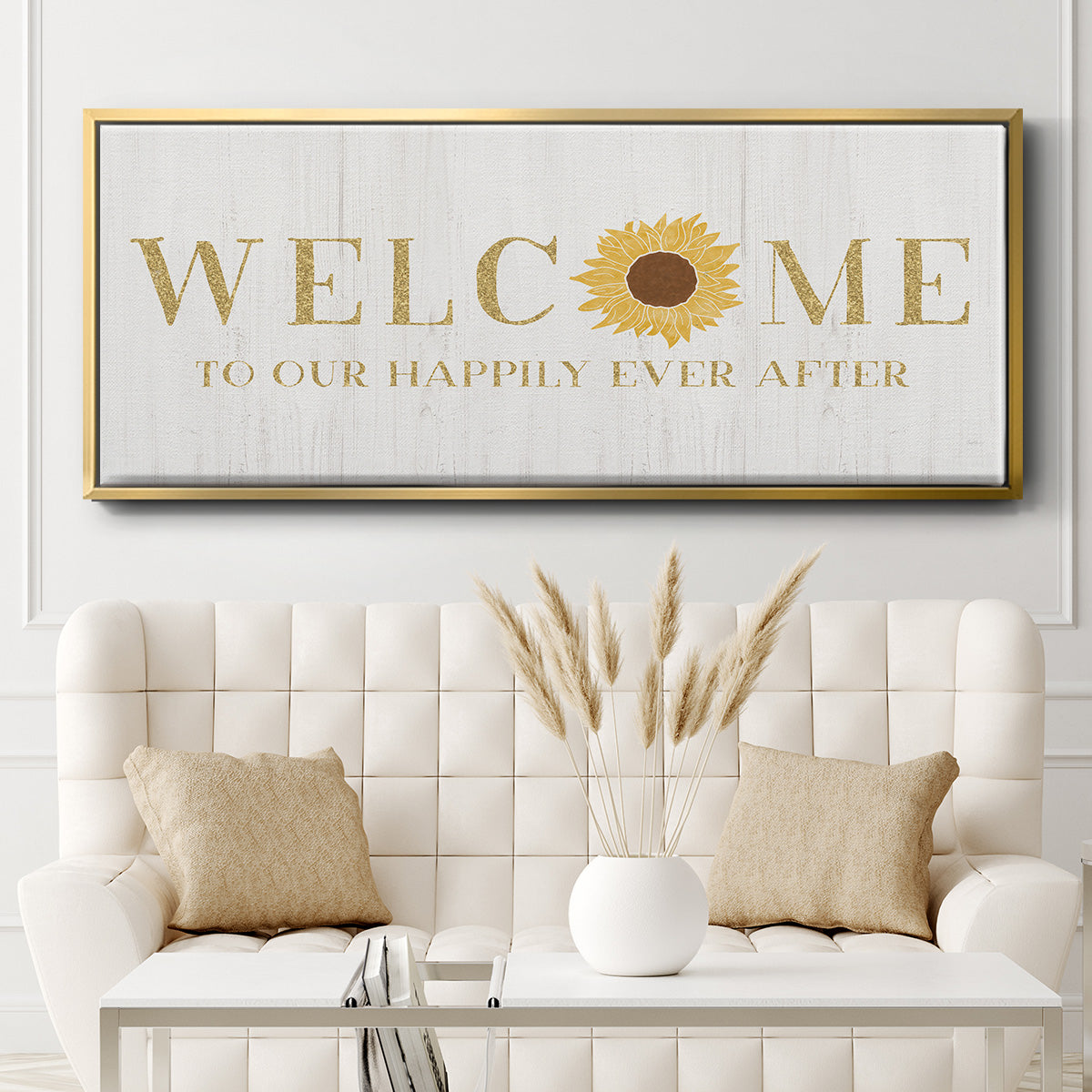 Welcome Happily Ever After - Floater Framed Canvas Print