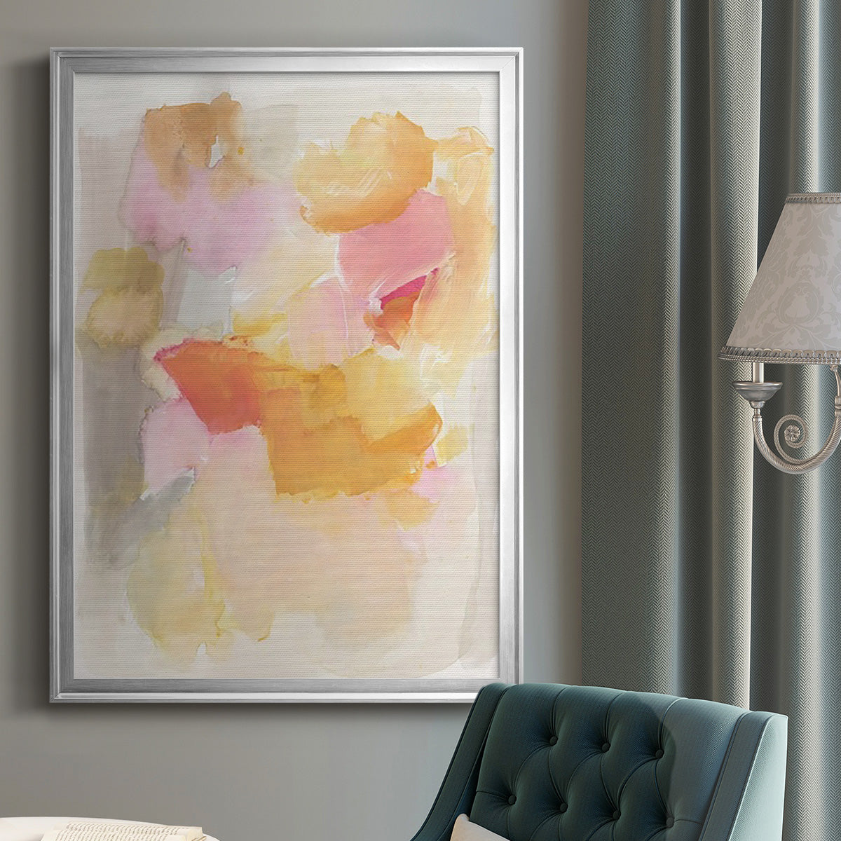 Warm Petals I - Modern Framed Canvas Print