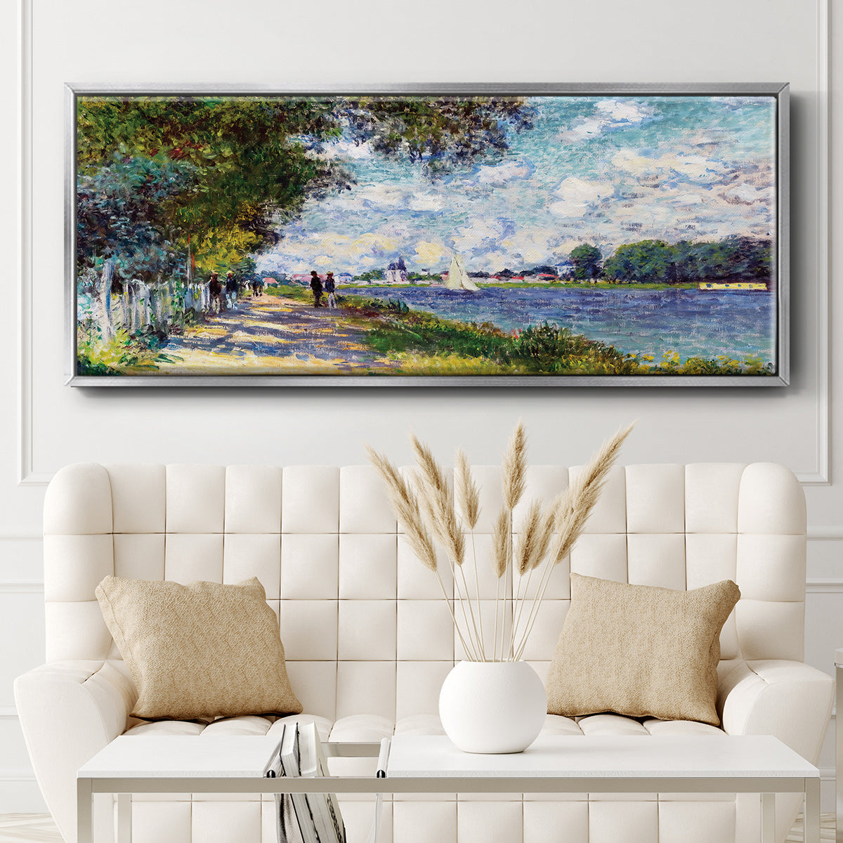 The Seine at Argenteuil, 1875 - Floater Framed Canvas Print