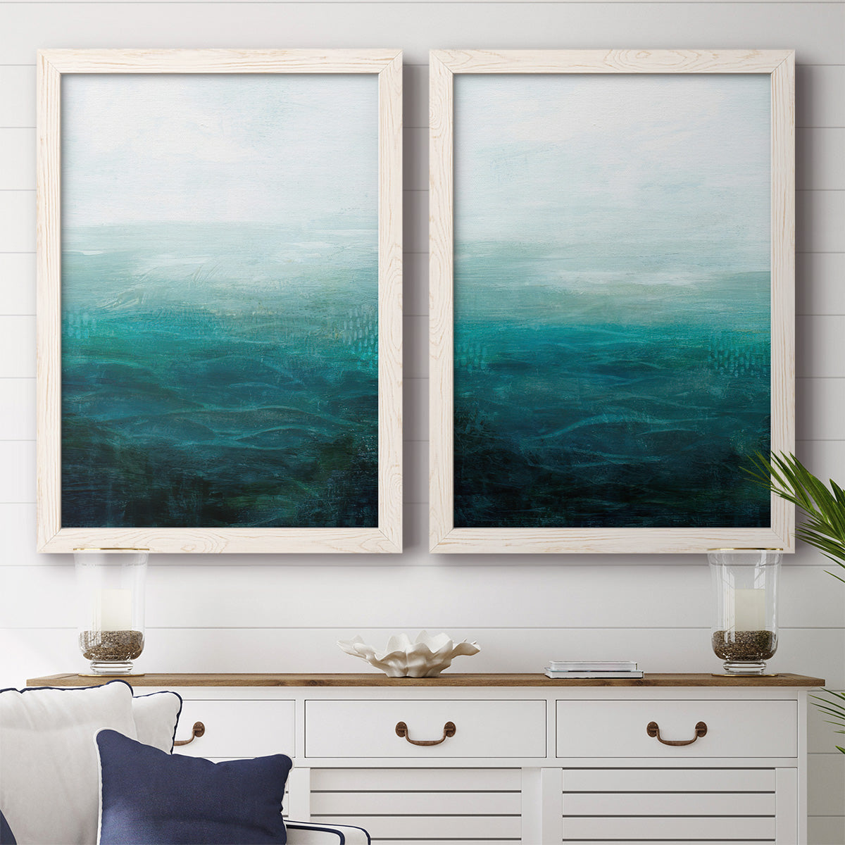 Drifting Sea I - Premium Framed Canvas 2 Piece Set - Ready to Hang