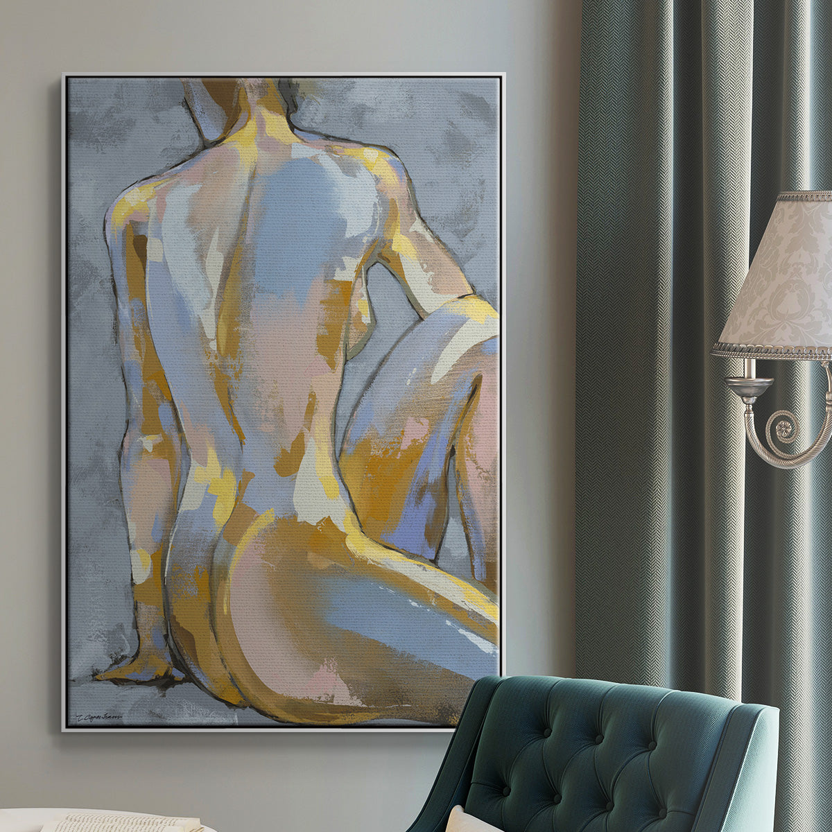 Grey Maiden II - Floater Framed Canvas Print