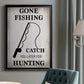 Gone Fishing - Modern Framed Canvas Print