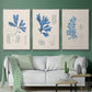 Blue Marine Algae VI - Framed Premium Gallery Wrapped Canvas L Frame 3 Piece Set - Ready to Hang