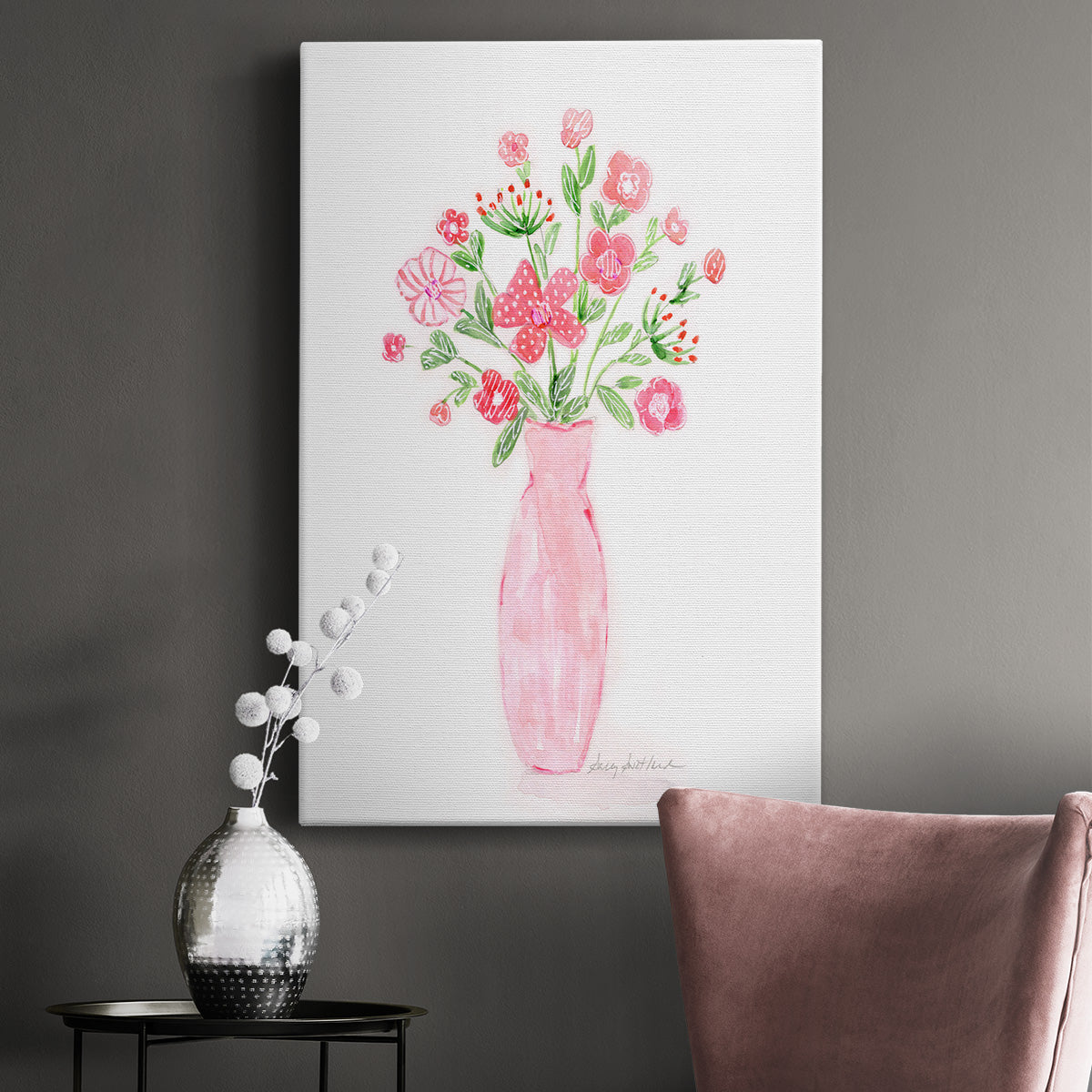 Boho Pinwheel Bouquet I Premium Gallery Wrapped Canvas - Ready to Hang