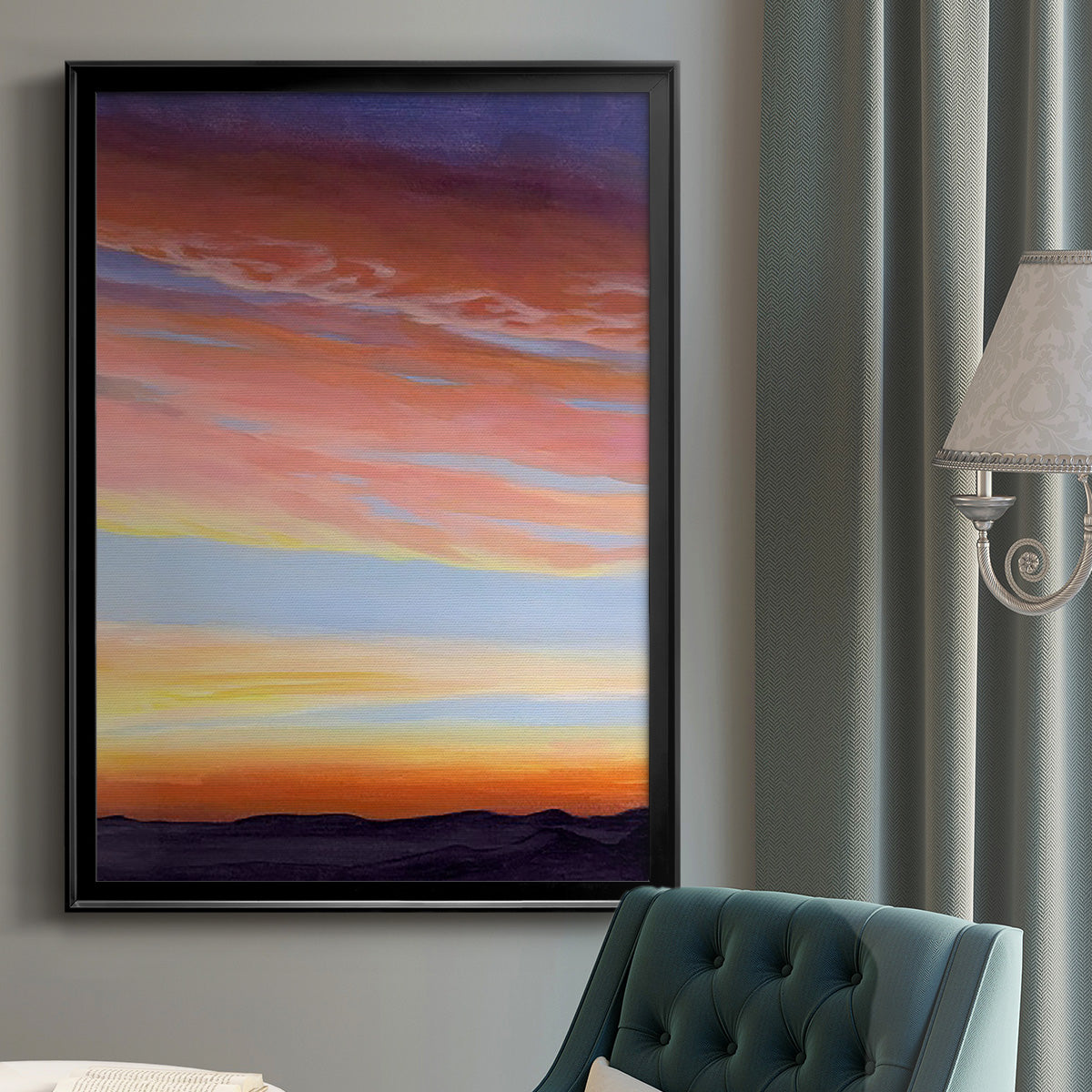 Ignited Dusk II - Modern Framed Canvas Print