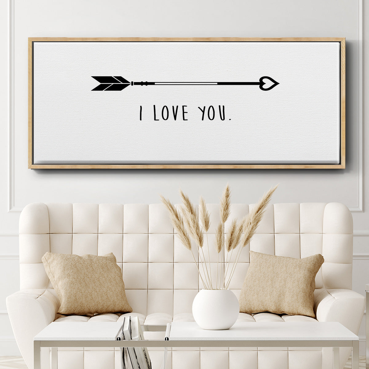 Love Arrow I - Floater Framed Canvas Print