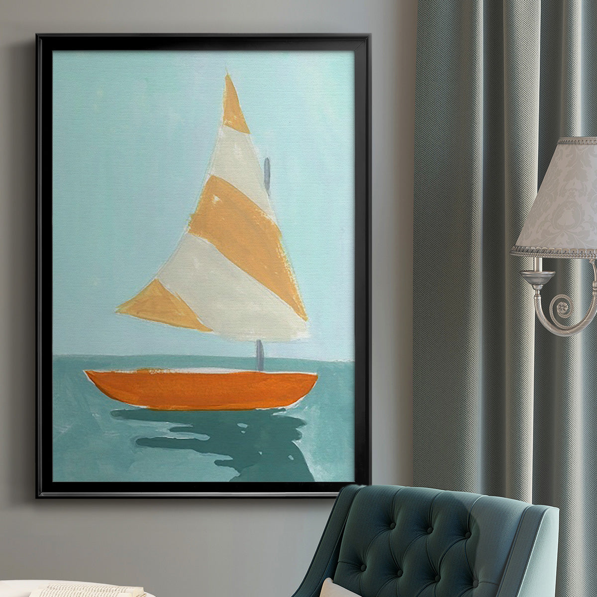 Small Sail I - Modern Framed Canvas Print