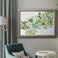 Minimalist abstract succulent botanical watercolor artwork in an ornate vintage silver frame displayed in a neutral interior setting.